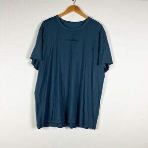 Lululemon Men's Cotton Crew Neck Short Sleeve Logo Spell Out tee Shirt Blue XXL